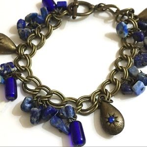 NWOT Lapis Blue Gemstone Charm Bracelet
